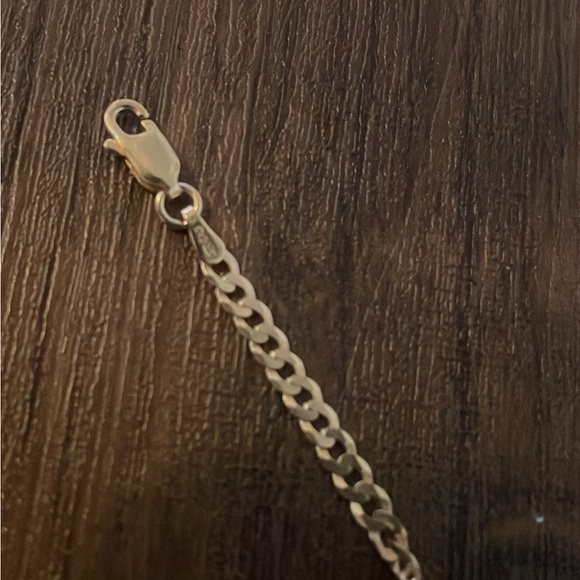 14k gold sterling silver bracelet 3mm 8” - Picture 2 of 4